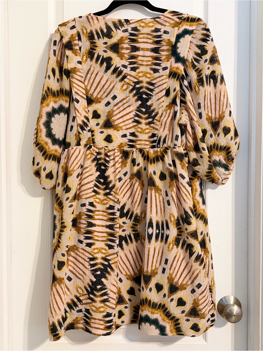 ba&sh Cleo Ikat Patterned Print V-Neck Mini Dress Sz 4, XL - Picture 2 of 5